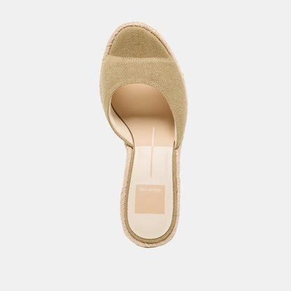 VAYA WEDGES KHAKI LINEN