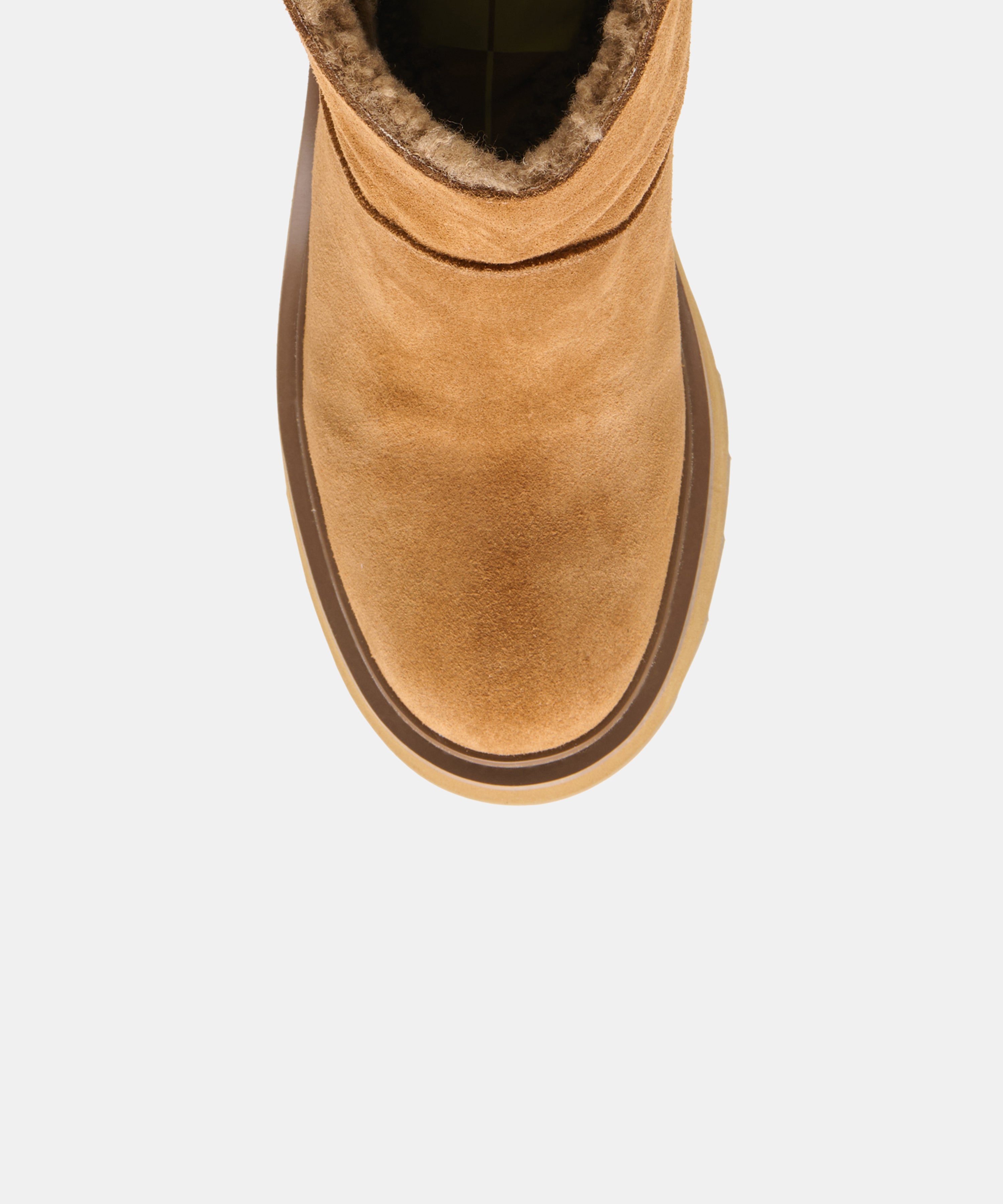 VIGGO Chesnut Suede Plush Platform Ankle Boots | Dolce Vita