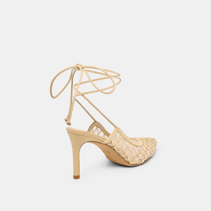 YAEL HEELS LT NATURAL WOVEN RAFFIA