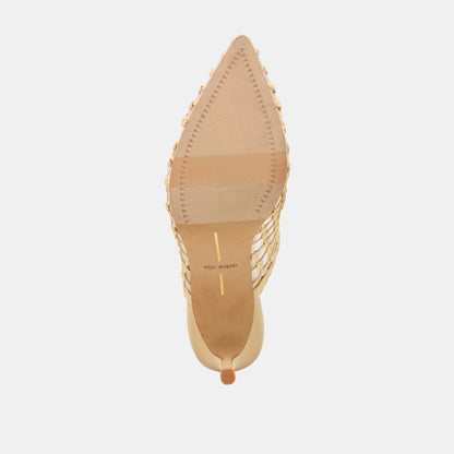 YAEL HEELS LT NATURAL WOVEN RAFFIA