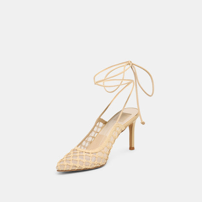 YAEL HEELS LT NATURAL WOVEN RAFFIA