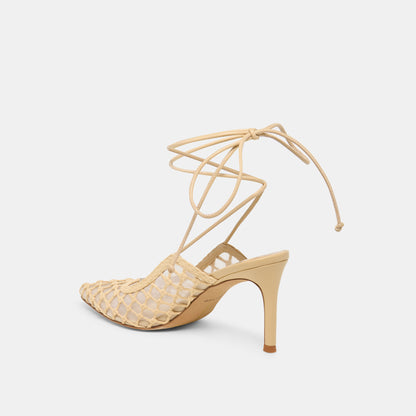 YAEL HEELS LT NATURAL WOVEN RAFFIA