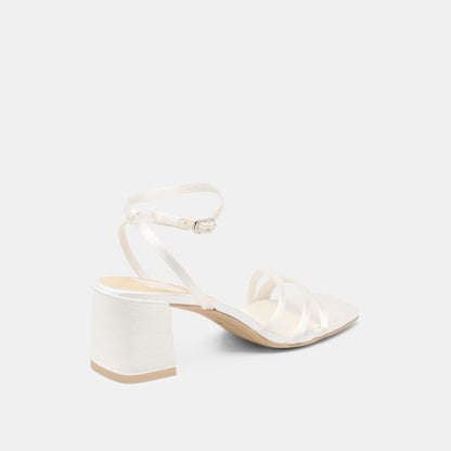 YSABEL HEELS TRUE WHITE SATIN