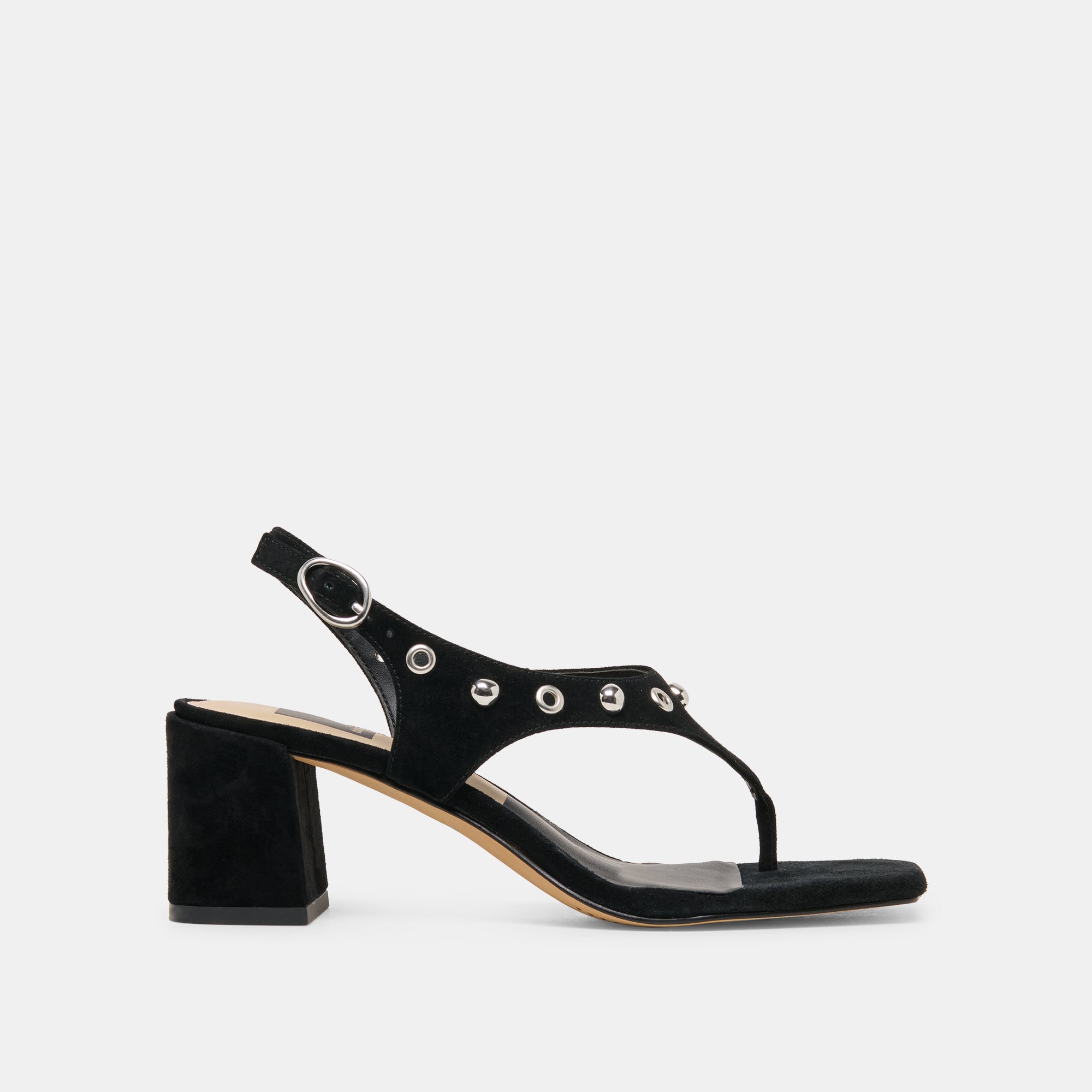 Yves Stud Onyx Suede Heels | Dolce Vita