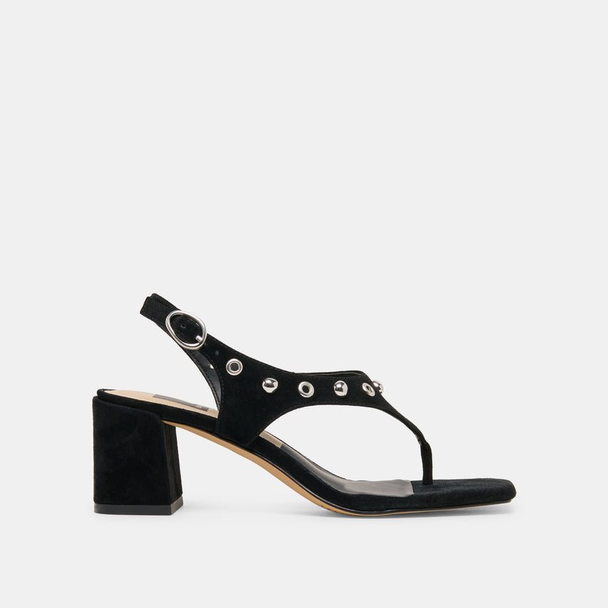 Yves Stud Onyx Suede Heels | Dolce Vita