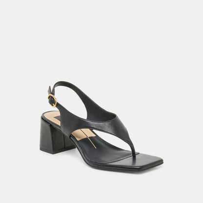 YVES HEELS BLACK LEATHER