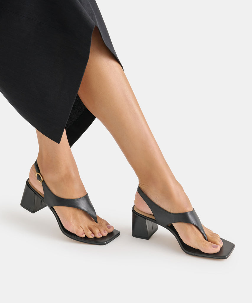 YVES HEELS BLACK LEATHER