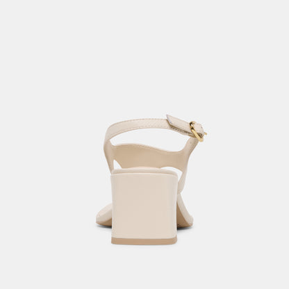 YVES HEELS IVORY LEATHER