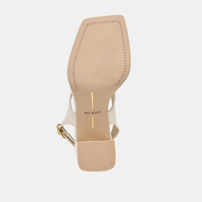YVES HEELS IVORY LEATHER