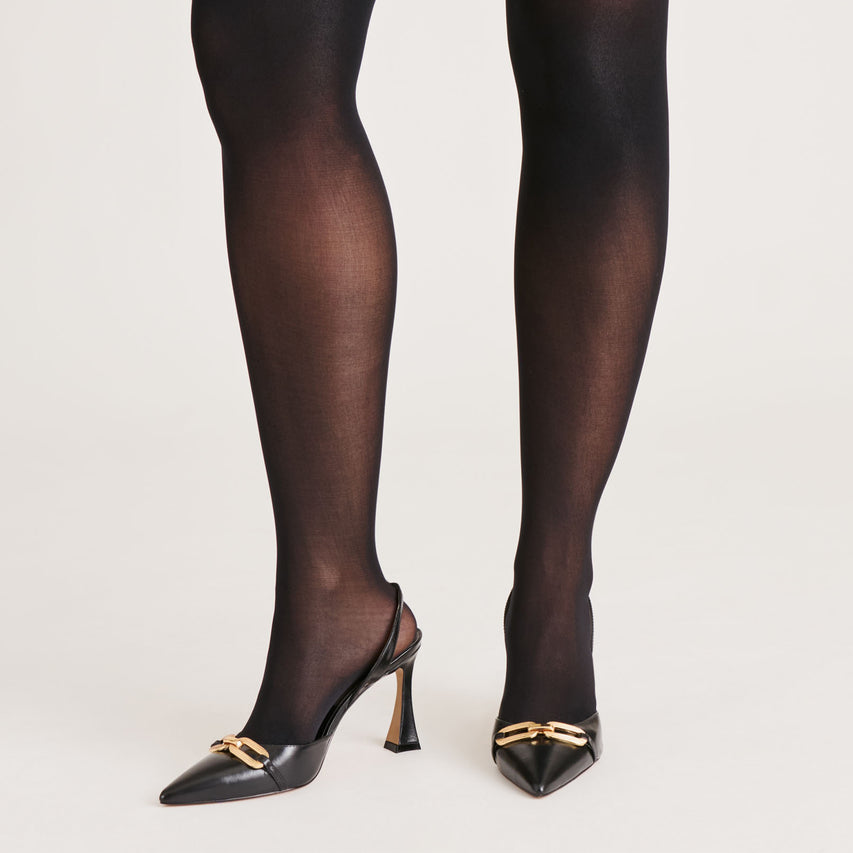 2 PACK SOLID TIGHTS BLACK