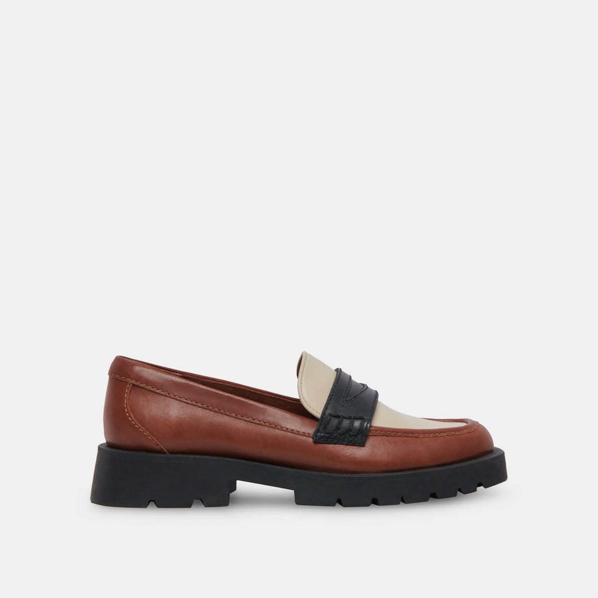 Elias Wide Flats Brown Black Leather | Brown Leather Wide Flats – Dolce ...
