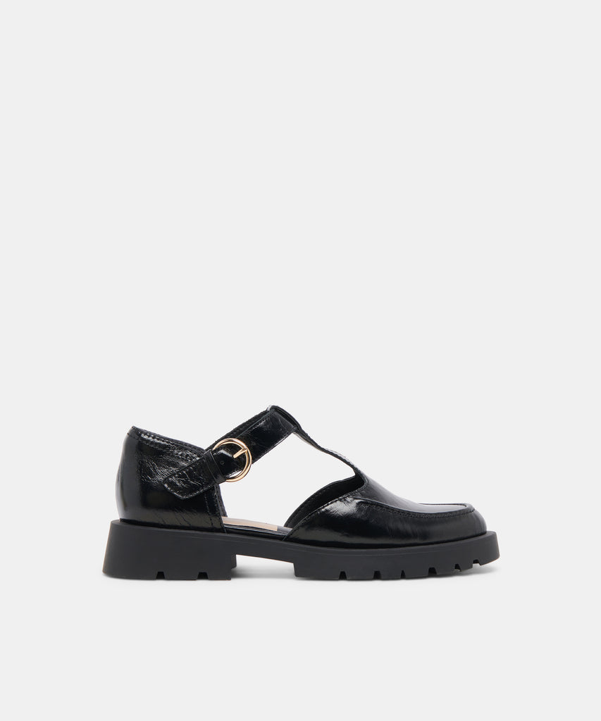 EMILIO FLATS MIDNIGHT CRINKLE PATENT LEATHER