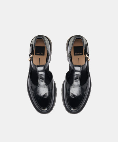 EMILIO FLATS MIDNIGHT CRINKLE PATENT LEATHER