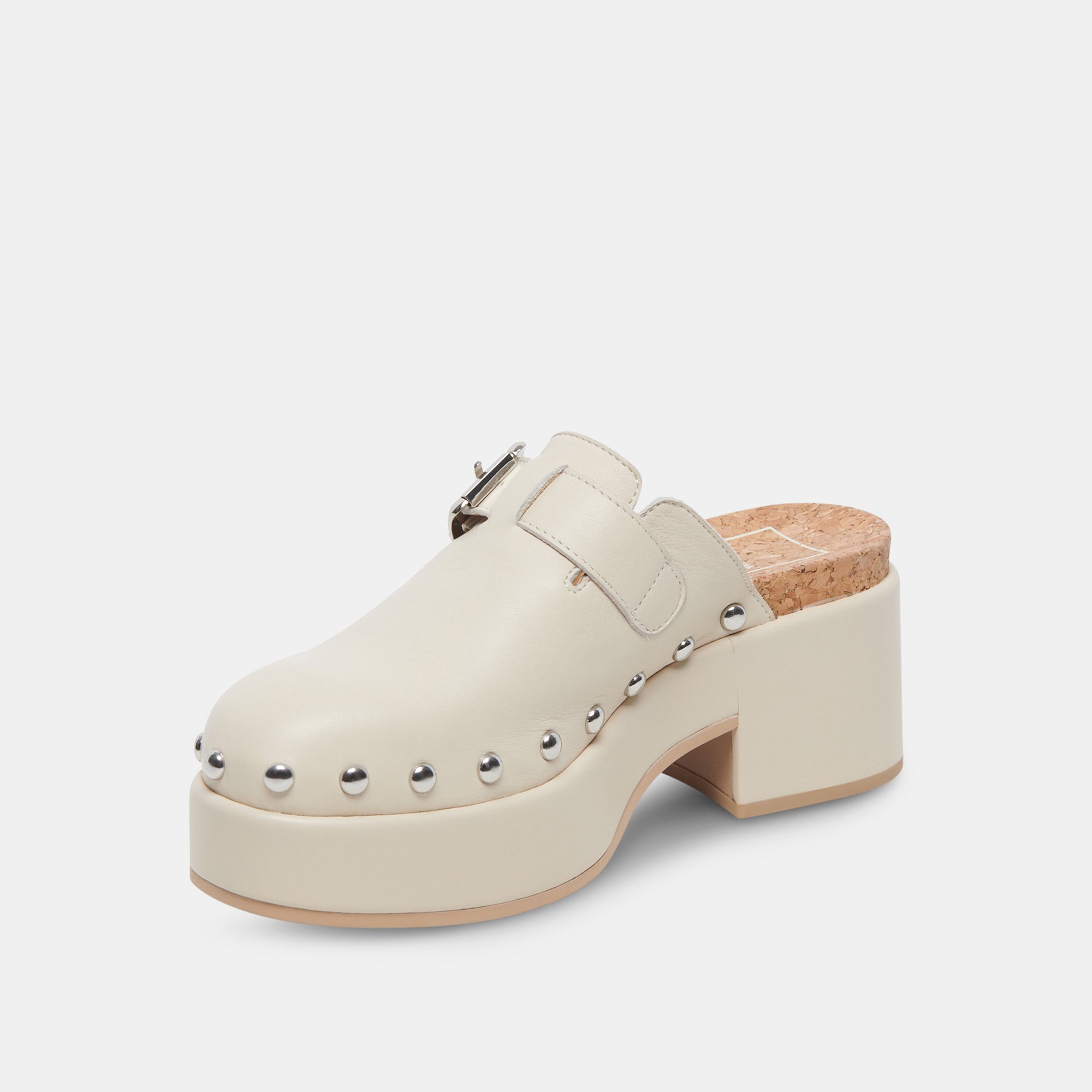 YEVAN Clogs Ivory Leather | Designer Ivory Leather Clogs – Dolce Vita