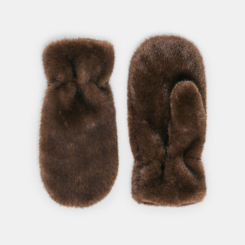 Faux Fur Espresso Mittens | Dolce Vita
