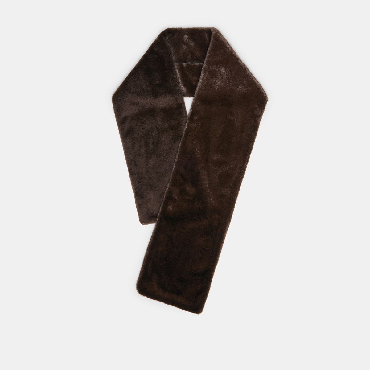 Faux Fur Dark Brown Oblong Pull-Through Scarf | Dolce Vita