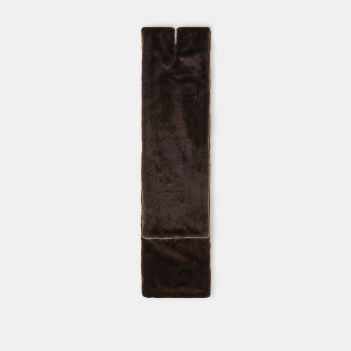 FAUX FUR SCARF DARK BROWN - view 3
