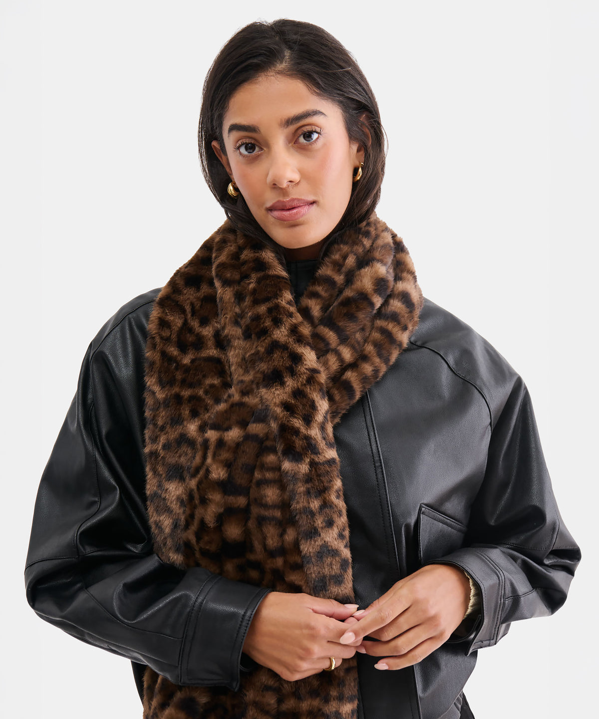 FAUX FUR SCARF LEOPARD - view 2