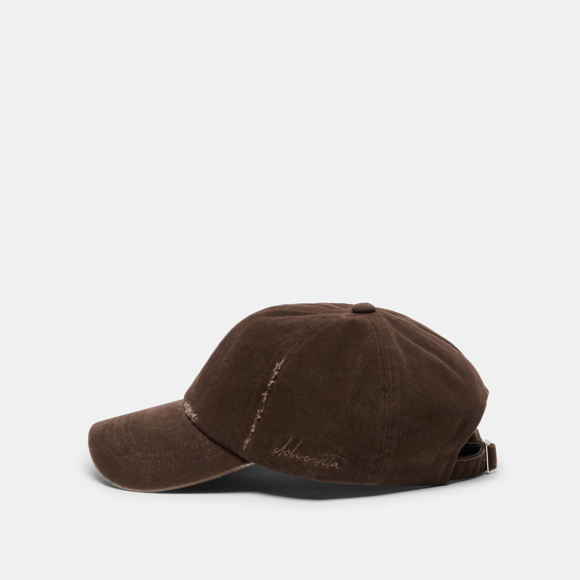 DISTRESSED BASEBALL CAP DARK BROWN - view 3