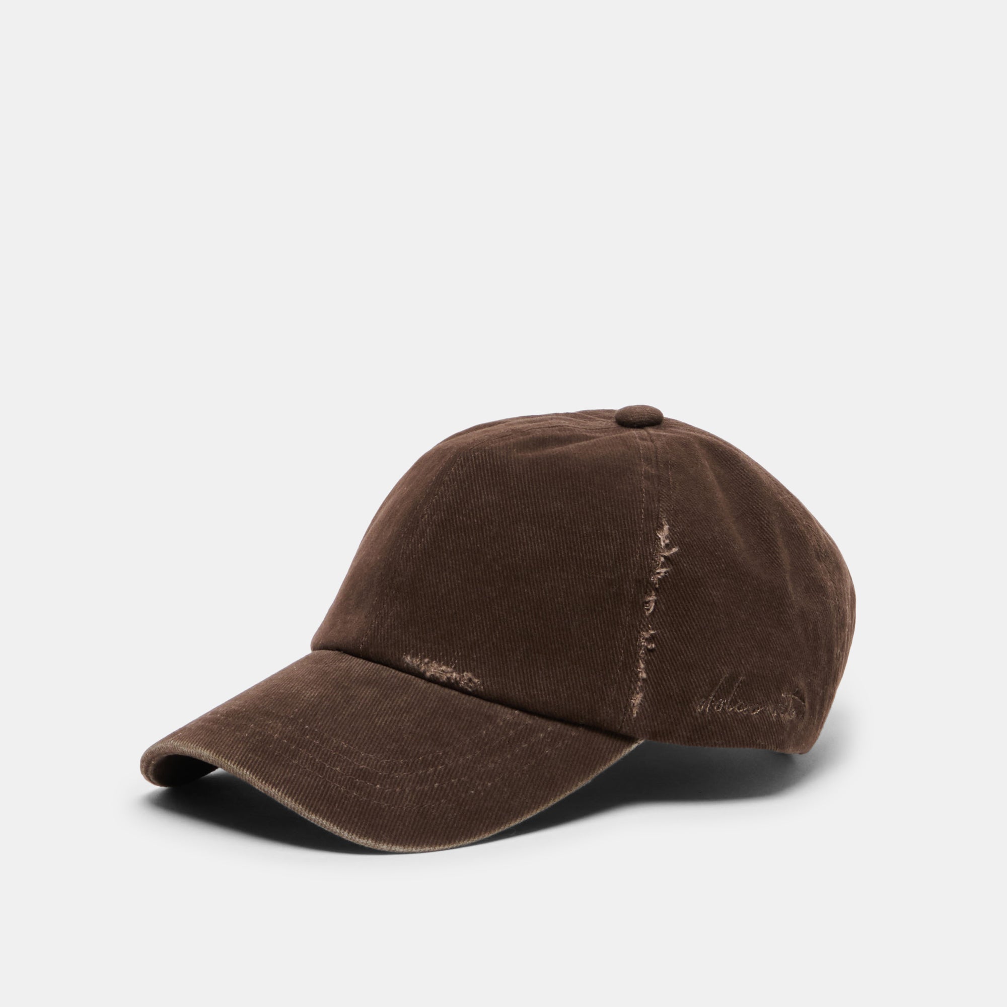 DISTRESSED BASEBALL CAP DARK BROWN - view 6