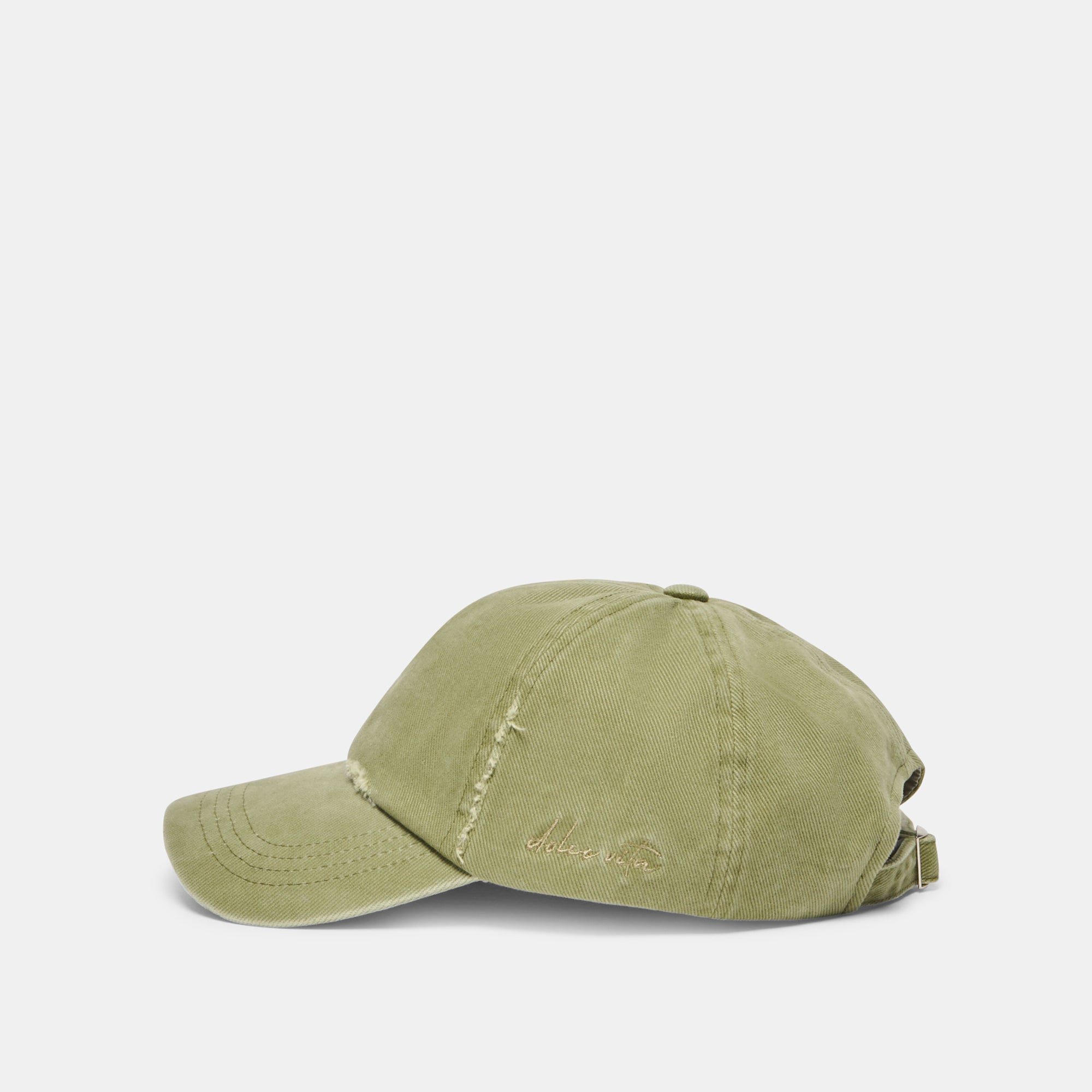 DISTRESSED BASEBALL CAP OLIVE - view 3
