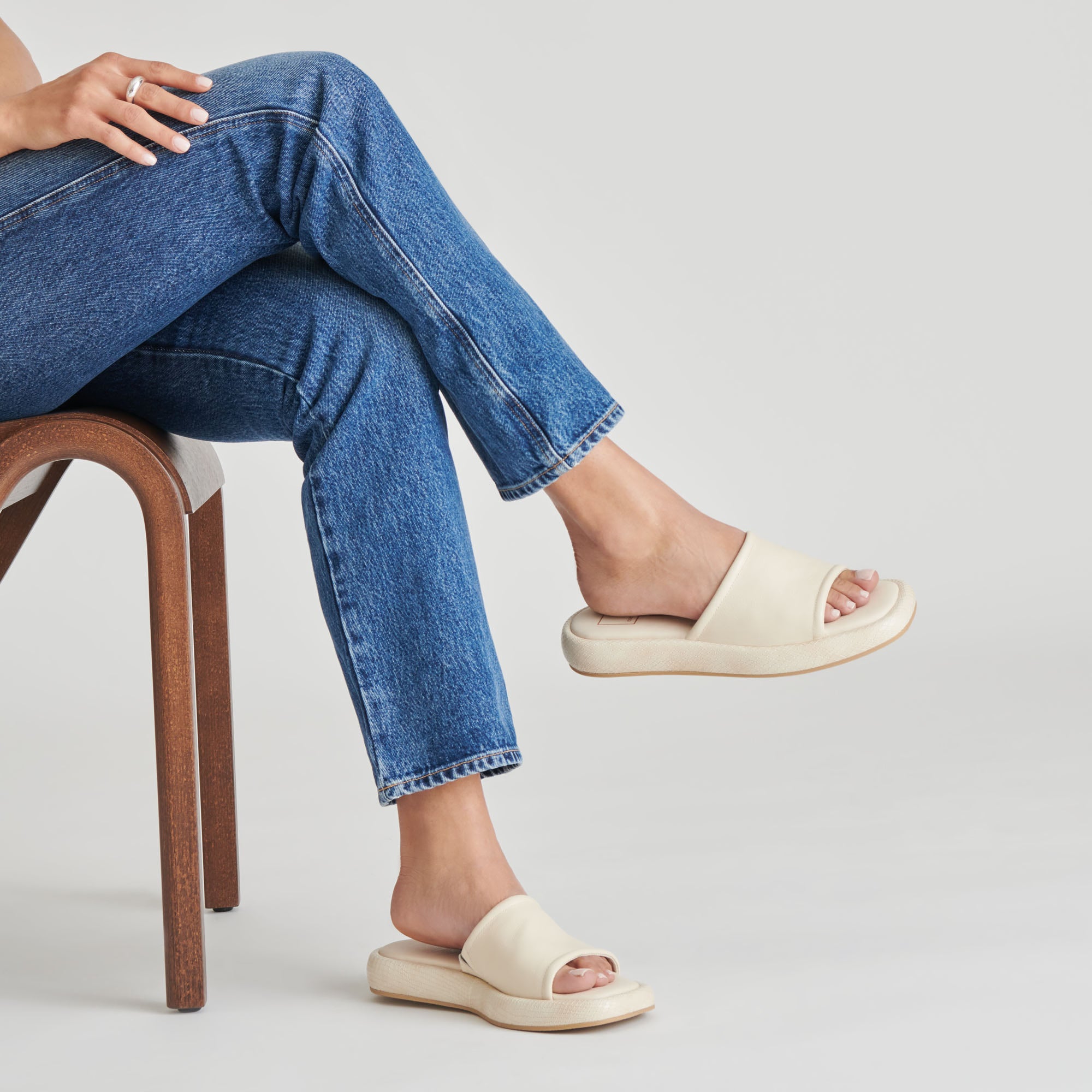 AISHA SANDALS IVORY LEATHER - view 2