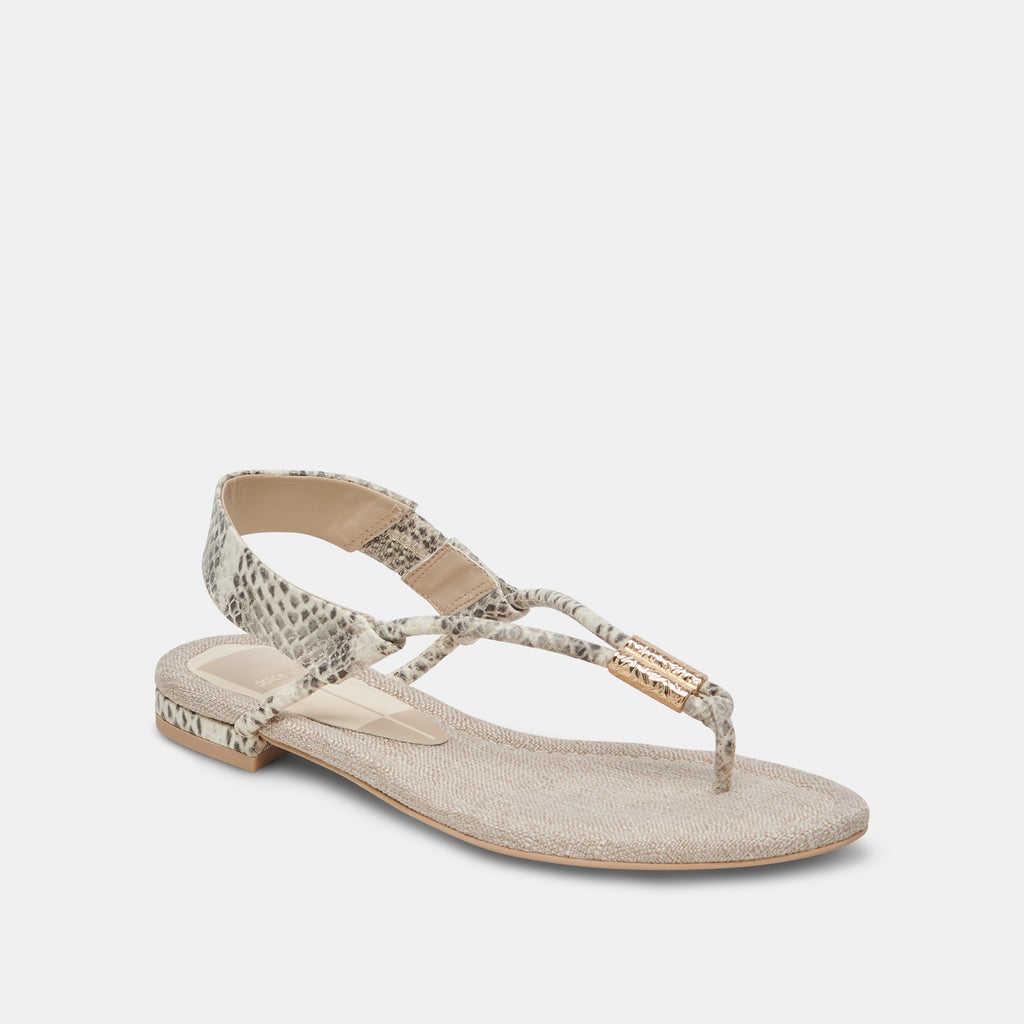 BACEY SANDALS GREY WHITE EMBOSSED STELLA - image 2