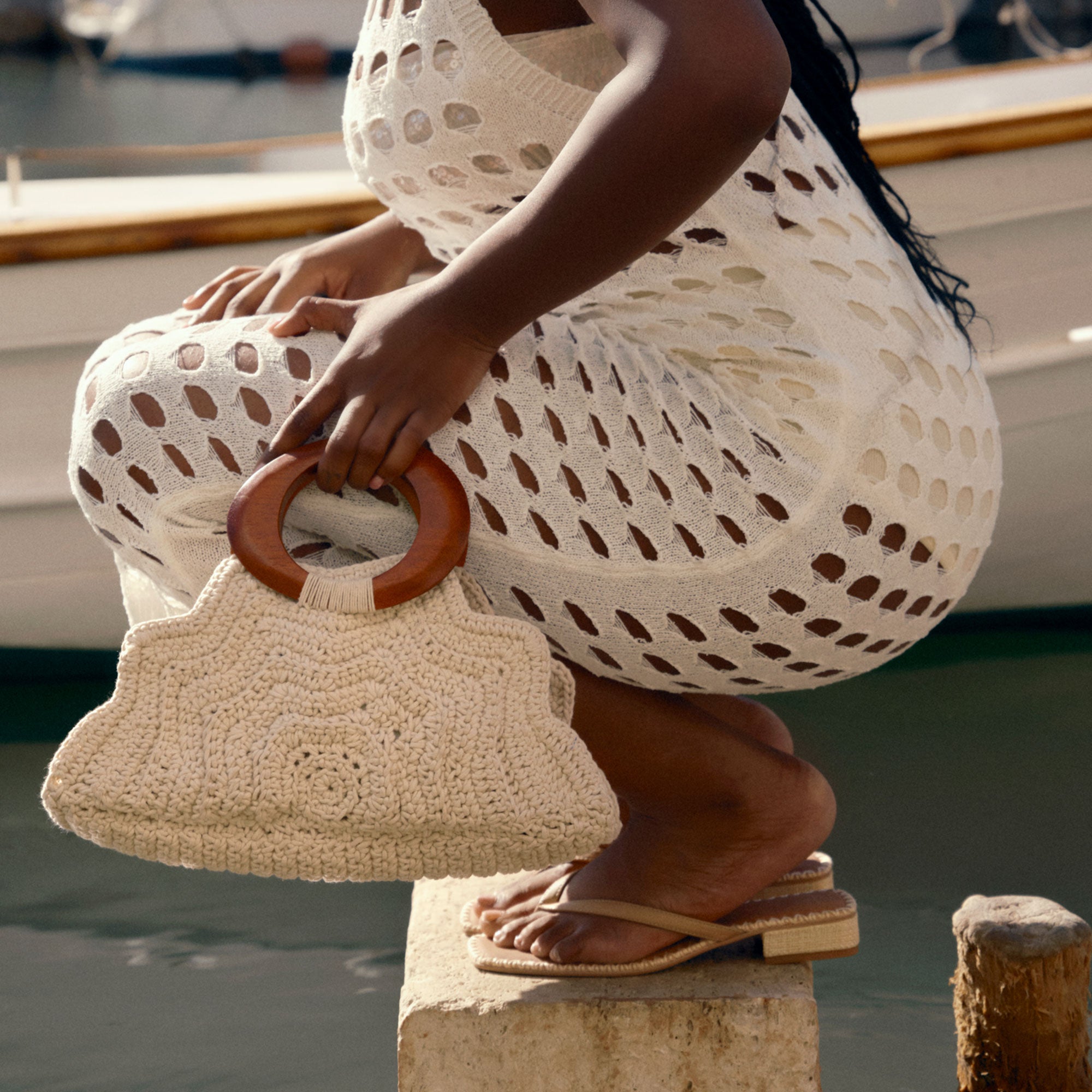 MAREN HANDBAG IVORY CROCHET - view 4