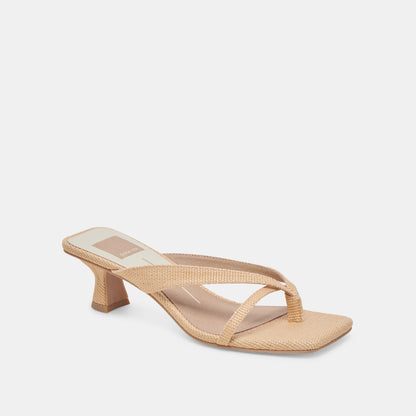 BREVEL HEELS NATURAL RAFFIA