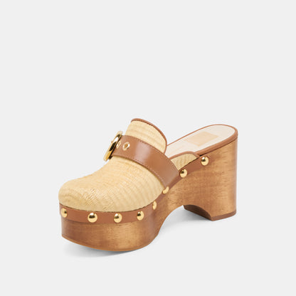DEBRAH CLOGS LT NATURAL RAFFIA