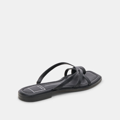 INDIGO SANDALS BLACK LEATHER - re:vita