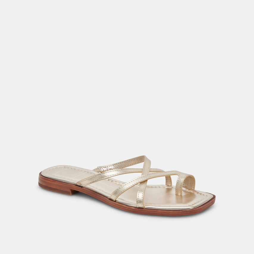 INDIGO SANDALS GOLD DISTRESSED LEATHER – Dolce Vita