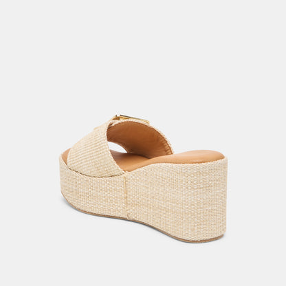 JILIAN WEDGES LT NATURAL RAFFIA