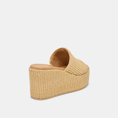 JOCLYN WEDGES LT NATURAL RAFFIA