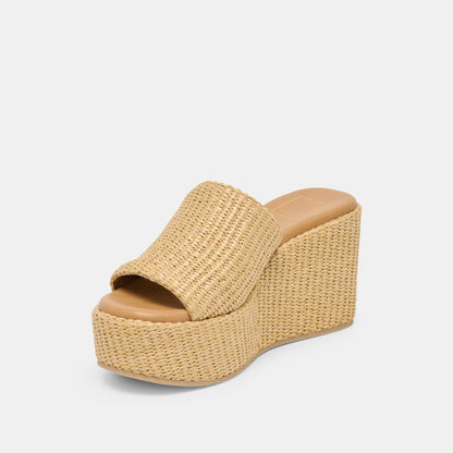 JOCLYN WEDGES LT NATURAL RAFFIA