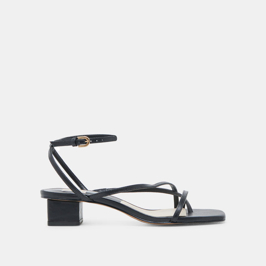 Karlos Wide Black Leather Sandals | Dolce Vita
