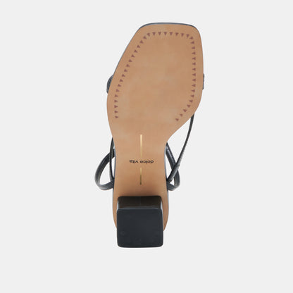 KARLOS WIDE SANDALS BLACK LEATHER