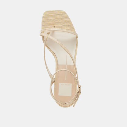 KARLOS WIDE SANDALS NATURAL WOVEN RAFFIA