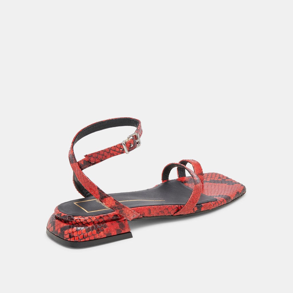 LEXI SANDALS RED SNAKE EMBOSSED - image 5