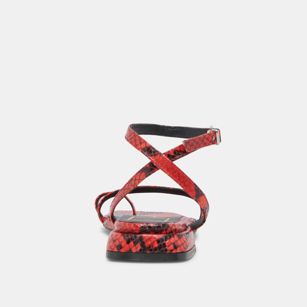 LEXI SANDALS RED SNAKE EMBOSSED - image 11