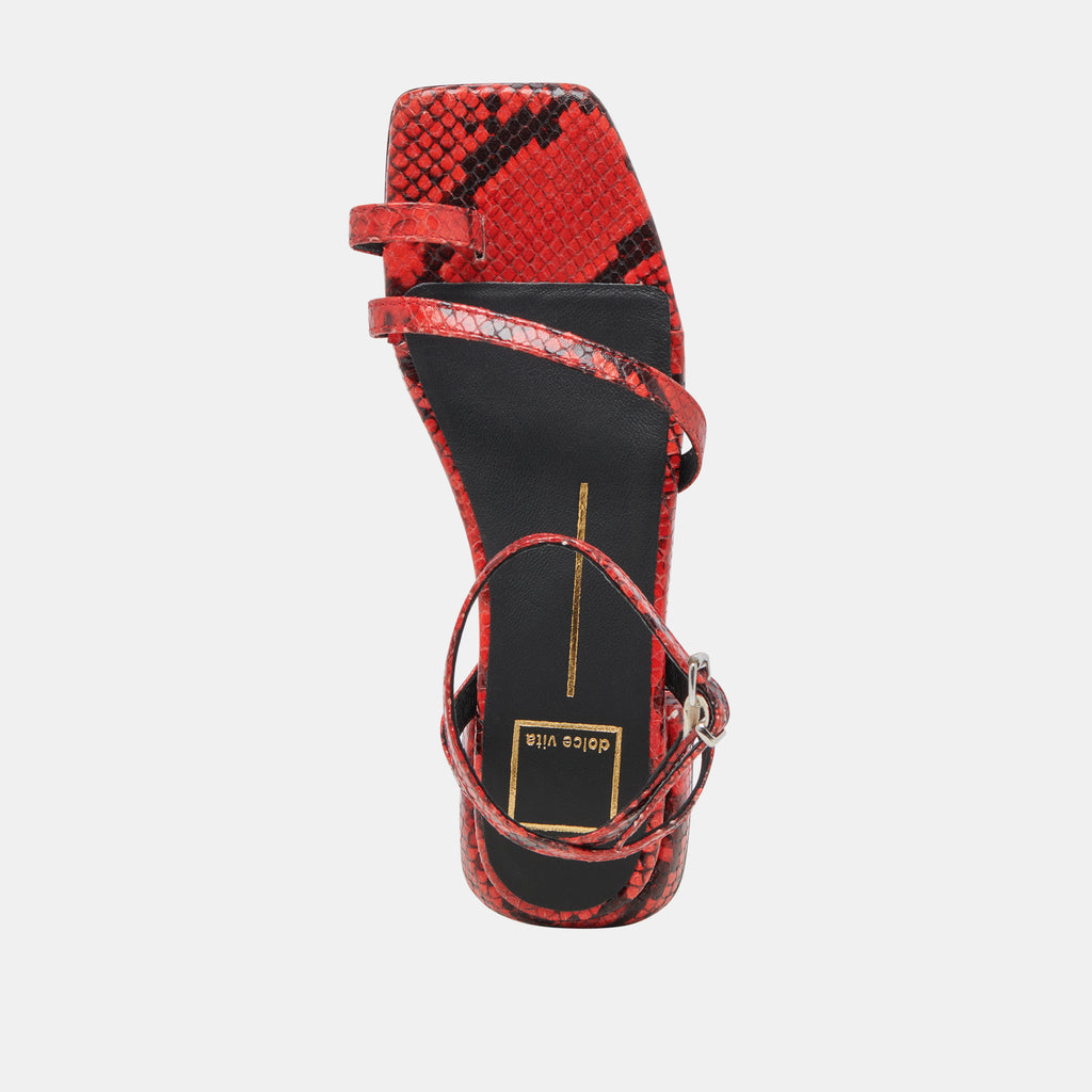LEXI SANDALS RED SNAKE EMBOSSED - image 12