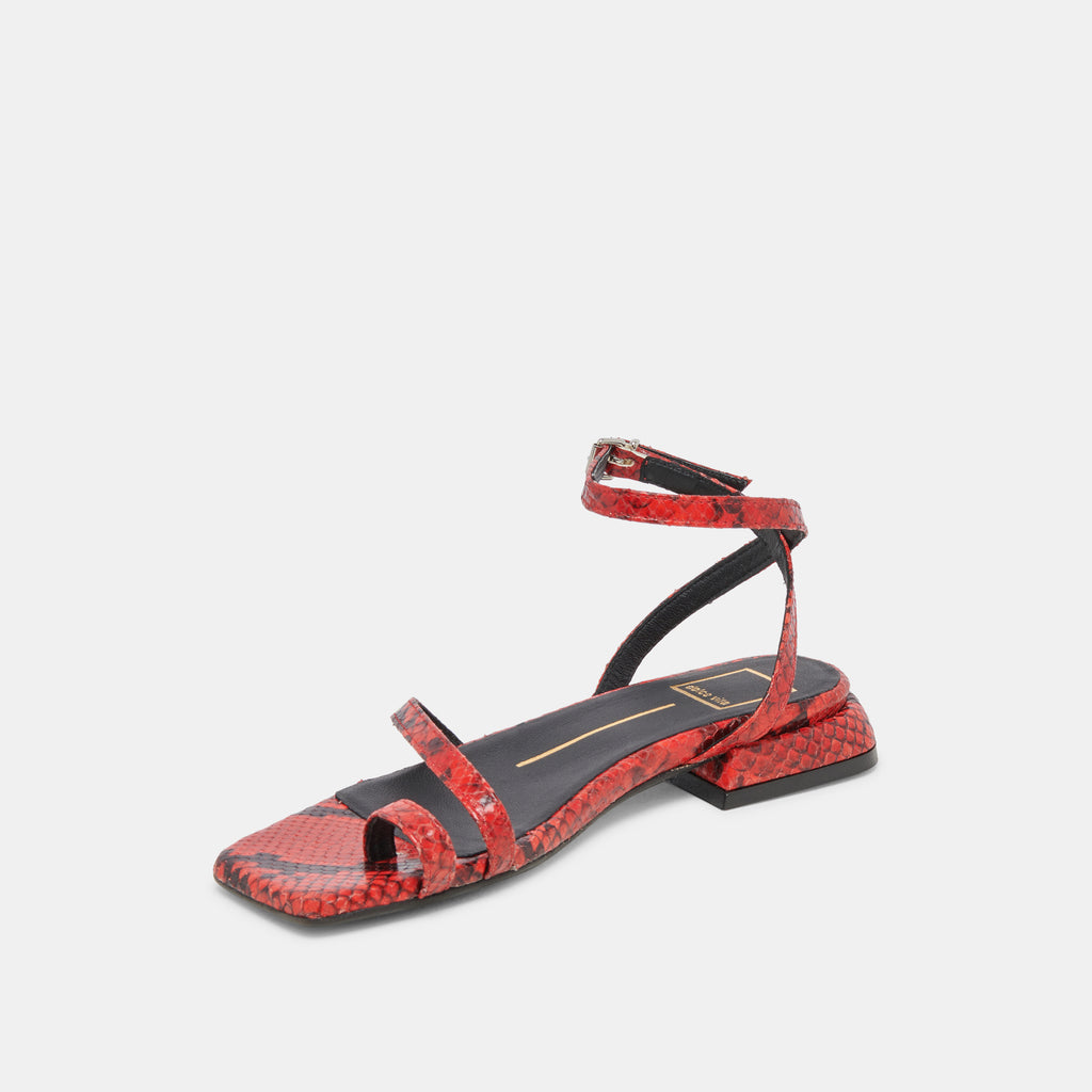 LEXI SANDALS RED SNAKE EMBOSSED - image 8