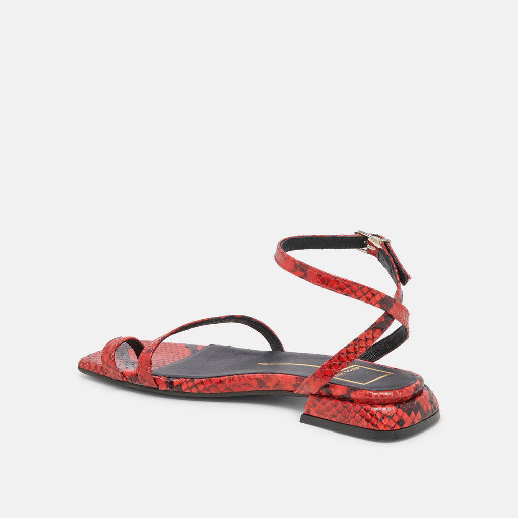LEXI SANDALS RED SNAKE EMBOSSED - image 9