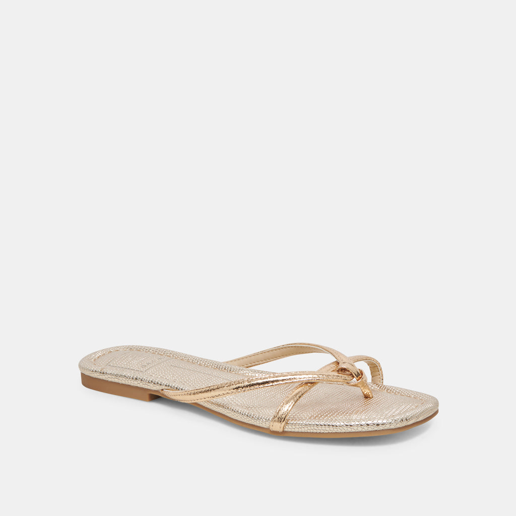 LUCCA SANDALS GOLD DISTRESSED STELLA - image 3