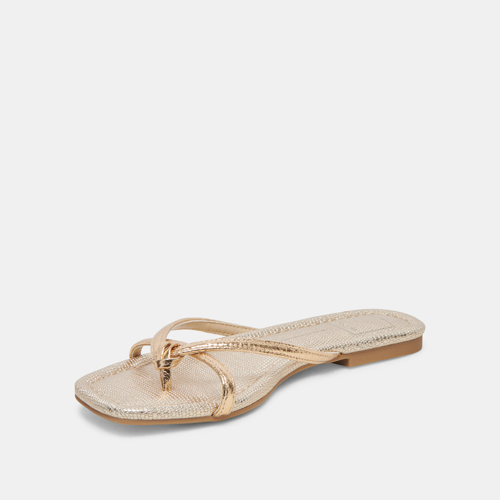 LUCCA SANDALS GOLD DISTRESSED STELLA - image 7