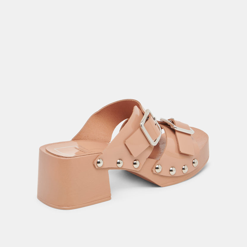 Valenta Dark Tan Fabric Heels (Natural-Dk Tan)