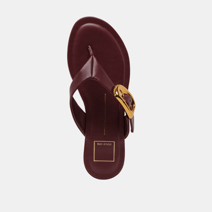 ROSSA SANDALS BURGUNDY LEATHER