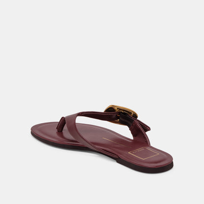 ROSSA SANDALS BURGUNDY LEATHER