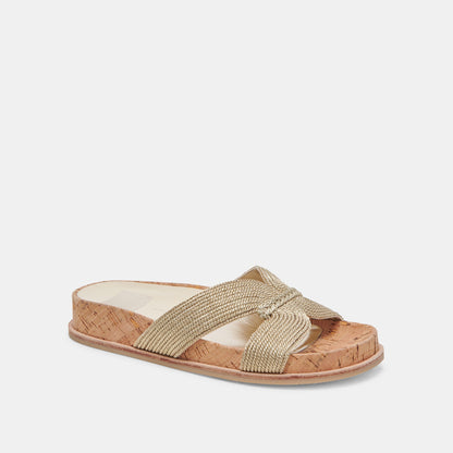 SELDA SANDALS GOLD RAFFIA - re:vita