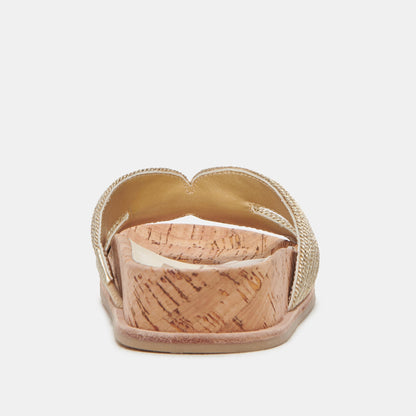 SELDA SANDALS GOLD RAFFIA - re:vita